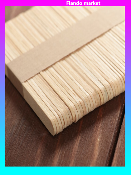 !09 Набор (50 штук) деревянных палочек для мороженого, 11,5×1,1 см.