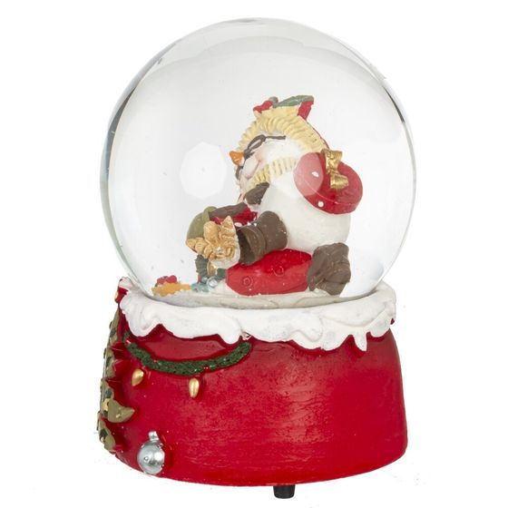 Фигурка декоративная &quot;Снеговик&quot; в стекл шаре (ключ, муз), D 10 см, L9,5 W10 H14 см