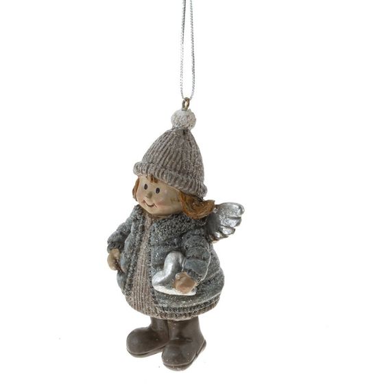 Фигурка декоративная подвесная &quot;Ангел&quot;, L5 W4 H9 см, 2в.