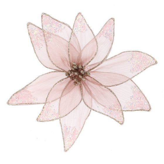 Цветок искусственный &quot;Пуансеттия&quot; (на клипсе), L23 W23 H8 см