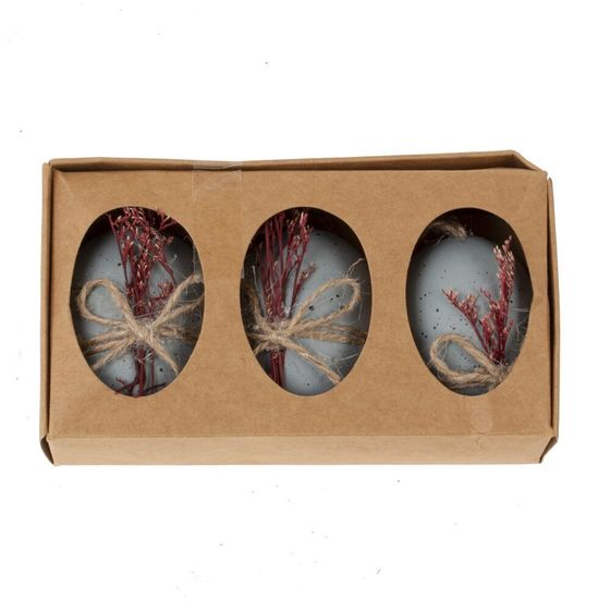 Набор из 3-х изделий декоративных подвесных &quot;Яйцо&quot; (4*6), L13 W7 H4 см