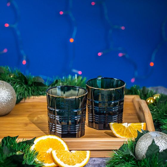 Стакан низкий ДАЛЛАС ЛОНДОН ТОПАЗ ГОЛД 2шт 300мл