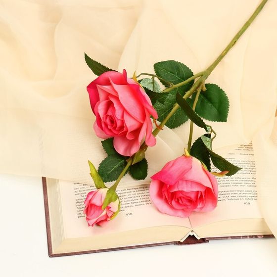 Цветы искусственные &quot;Роза Глория&quot; 8х48 см, малиновый