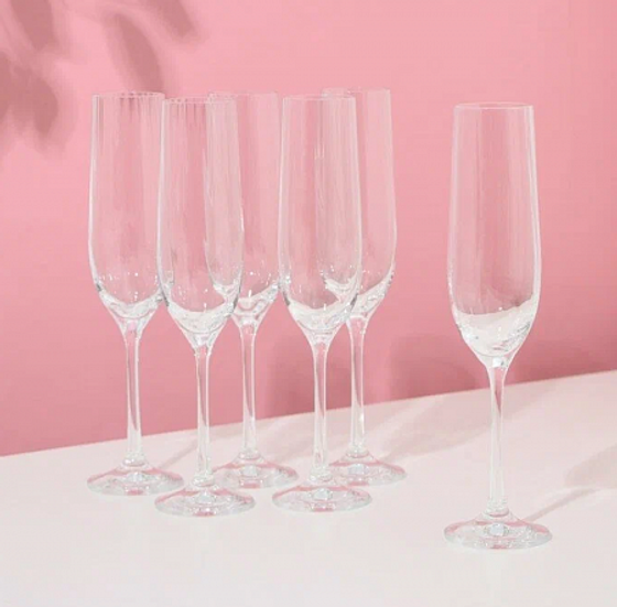 Набор бокалов для шампанского VIOLA 6шт 190мл