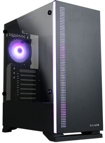 Корпус Zalman S5 Black, без БП, боковое окно (закаленное стекло), черный,  ATX