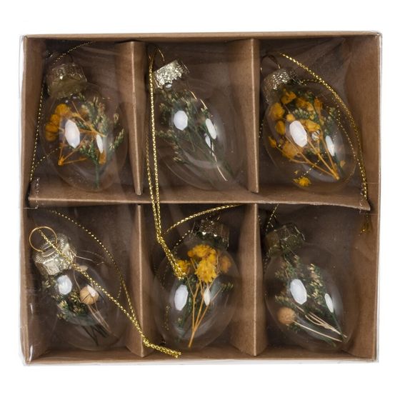 Набор из 6-ти изделий декоративных подвесных &quot;Яйцо пасхальное&quot; (3*5,5), L12 W11 H3,5 см