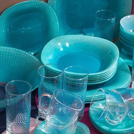 Набор столовый CARINA POP ART TURQUOISE 44 предмета