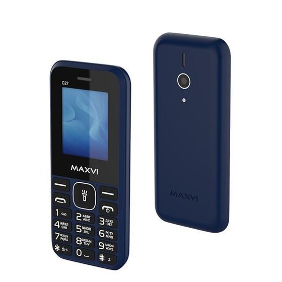 Сотовый телефон Maxvi C27, 1.77&quot;, 0.3 Мп, microSD, 2 sim, FM, фонарик, 600 мАч, синий