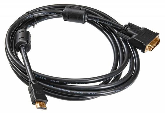 Кабель Buro HDMI-19M-DVI-D-3M HDMI (m) DVI-D (m) 3м феррит.кольца