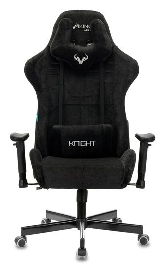 Кресло игровое Zombie VIKING KNIGHT Fabric черный Light-20 с подголов. крестов. металл