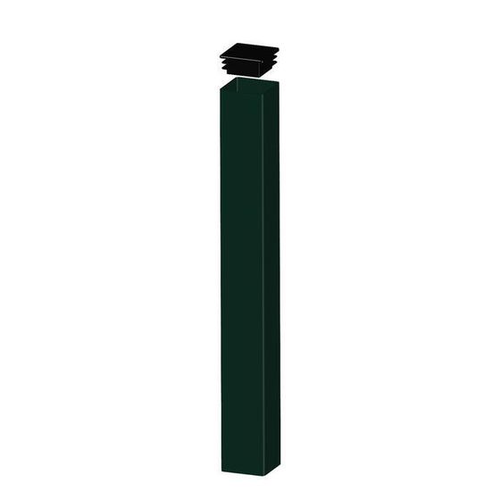 Столб, 60 × 40 мм, толщина 1,5 мм, высота 2,5 м, с заглушкой, зелёный