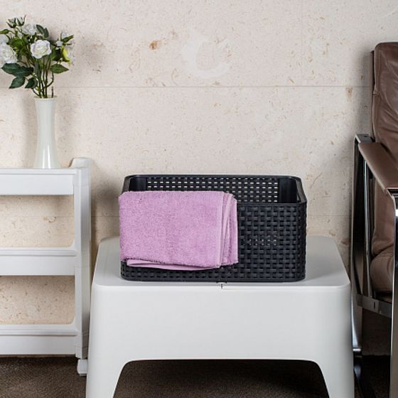 Корзина RATTAN STYLE BOX M темно-серая