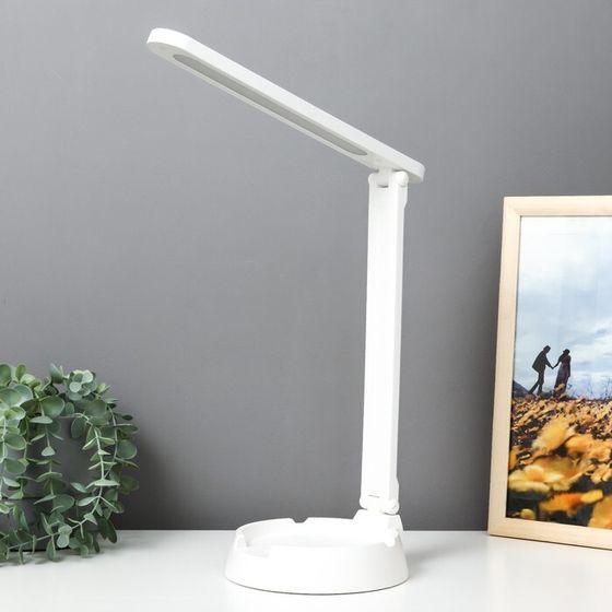 Лампа настольная «Офис» LED 3 режима 5 Вт USB белый 15.5×30×36 см RISALUX