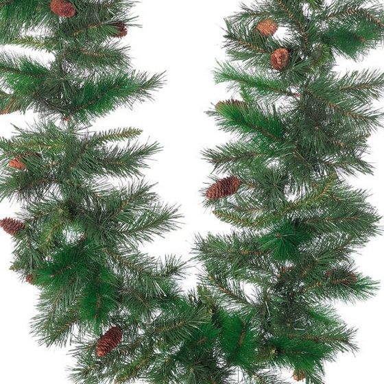 Гирлянда еловая, 220 веток, 30 шишек, D 36 см, L270 W34 H34 см