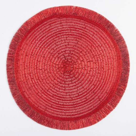 !09 Набор из 2-х предметов - Cалфетка "Блеск",цв.красный, d 38 см