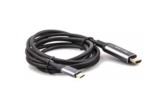 Кабель Vcom USB 3.1 Type C(m)-HDMI(m) 1.8м серый/черный (CU423MC-1.8M)