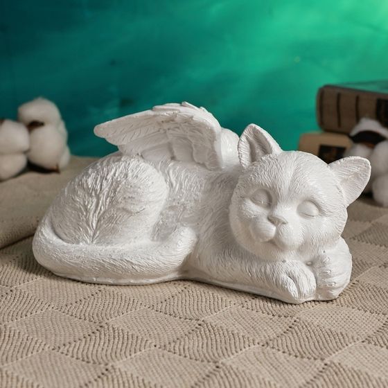 Копилка для денег «Котёнок-ангел», гипс, 21×12 см, белый