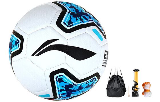 LiNing Size 4 Soccer TPU Machine Stitched Soccer Ball Unisex Blue/White