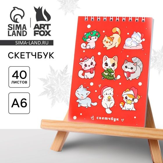 Скетчбук А6, 40 л «Котики»