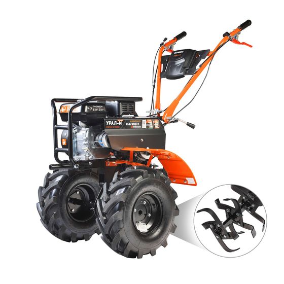 Мотоблок бензиновый Patriot УРАЛ M Extreme (440107007) 7.8л.с., коробка передач: 3 вперед+1 назад