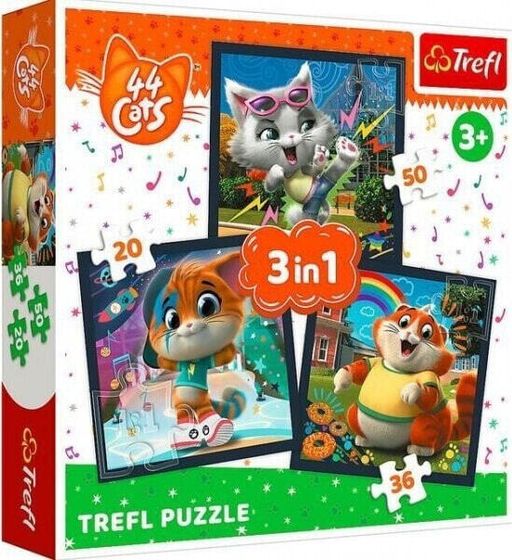 Trefl PUZZLE 3IN1 TREFL ЗНАКОМЬТЕСЬ С МИЛЫМИ КОТЯТАМИ PUD