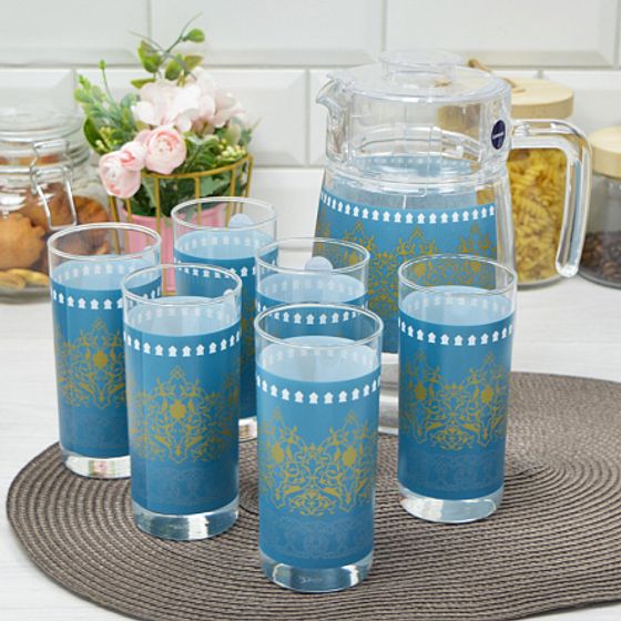 Набор питьевой BAGATELLE TURQUOISE 7 предметов