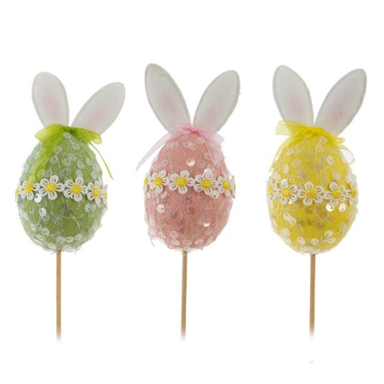 Изделие декоративное (вставка) &quot;Яйцо&quot; (блок 12шт) (6*6*11), L6 W6 H35 см, 3в.