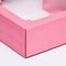 !Коробка подарочная 2 штуки крышка-дно, с окном 14,5 х 14,5 х 6 см цвет розовый