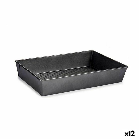 Прямоугольная форма Темно-спокойный металл Углеродистая сталь 24 x 6,5 x 36,5 см (12 шт.)