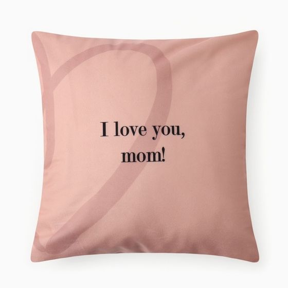 Чехол на подушку Этель &quot;Love you, mom&quot;, 40*40 см, 100 п/э, велюр