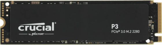 Накопитель SSD 4Tb Crucial P3, 4000GB, M.2 2280, NVMe, PCIe 3.0 x4, QLC, R/W 3500/3000MB/s, TBW 800, DWPD 0