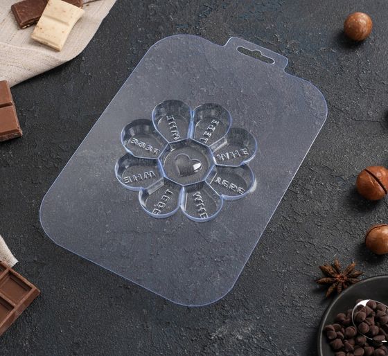 !09 Форма для шоколада и конфет «Любовная Ромашка», цвет прозрачный