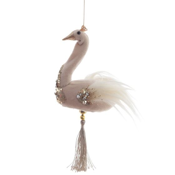 Украшение новогоднее  &quot;Лебедь&quot;, L10,5 W7 H23 см, 4в.