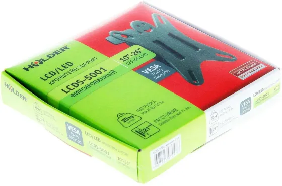 !09 Кронштейн для телевизора Holder LCDS-5001 металлик 10"-26" макс.25кг настенный фиксированный