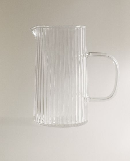 Raised borosilicate milk jug