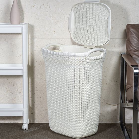 Корзина для белья KNIT 57л белая