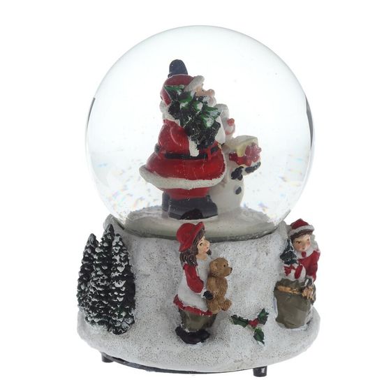 Фигурка декоративная &quot;Дед Мороз&quot; в стекл шаре (свет, муз, вьюга, 3хAAA), L12 W11 H14 см