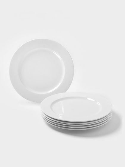 Тарелки Magistro Basic bistro, d=27 см, набор 6 шт., фарфор, белые
