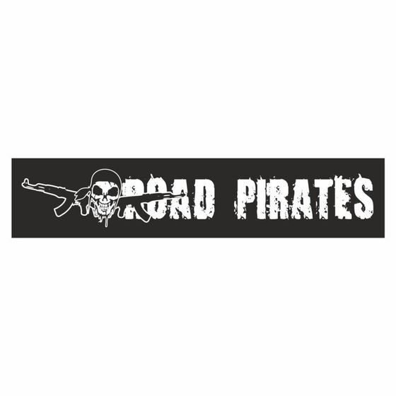 Полоса на лобовое стекло &quot;ROAD PIRATES&quot;, черная, 1220 х 270 мм