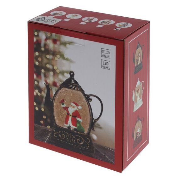 Изделие декоративное &quot;Снеговик в чайнике&quot; (подсвет, 2xAAA, н/п), L10,5 W4 H13,5 см