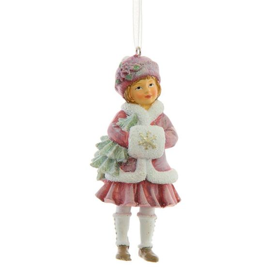 Украшение новогоднее "Девочка", L5 W3,5 H11 см, 3в.