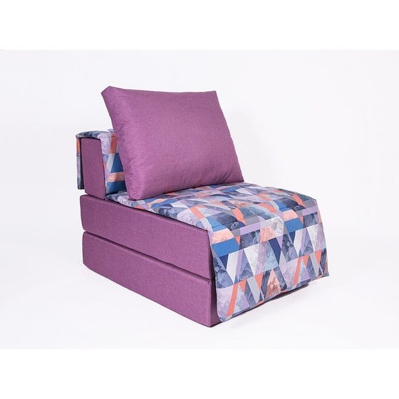 Кресло-кровать «Харви» с накидкой-матрасиком, размер 75×100 см, цвет сиреневый, деним