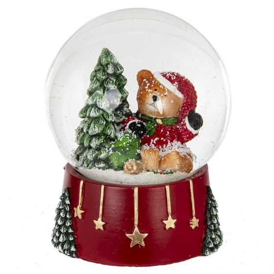 Фигурка декоративная &quot;Дед Мороз/Снеговик/Медвежонок&quot; в стекл шаре, L9 W8 H10 см, 3в.