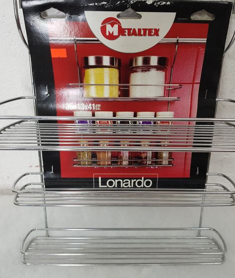 !09 Этажерка навесная Lonardo 3-х ярусная 35*13*41 см. Metaltex, Италия
