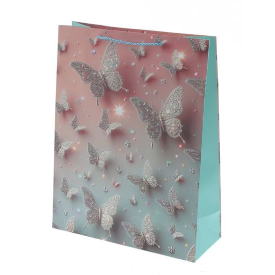 Пакет подарочный (бумага 210г/м2, блок микс 12шт), L31 W12 H40 см, 4в.