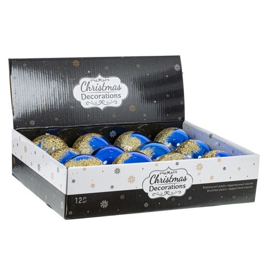 Набор из 12шт Украшение новогоднее "Шар", D 8 см, L35 W27 H8,5 см