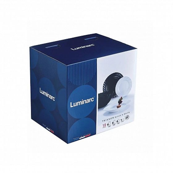 Набор столовый ТРИАНОН черно-белый 19пр