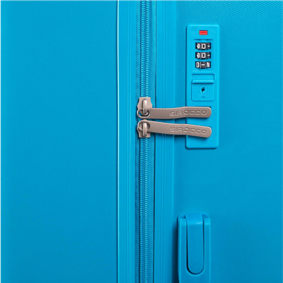 Чемодан SUNSTONE бирюзовый S ABS в полоску