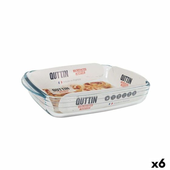 Форма для выпечки Quttin Cтекло Прямоугольный 1,9 L 28 x 19,9 x 5 cm (6 штук)