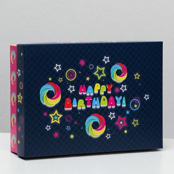 !09 Подарочная коробка (набор 4 штуки) сборная "Диско", 21 х 15 х 5,7 см